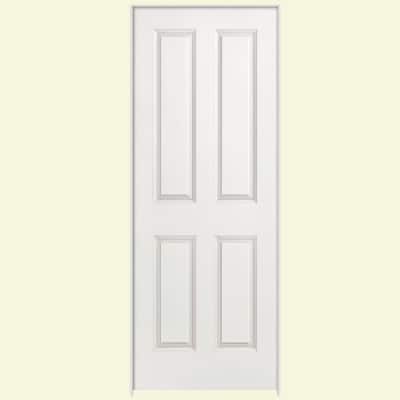 32 in. x 80 in. 4-Panel Right-Handed Hollow-Core Smooth Primed Composite Single Prehung Interior Door