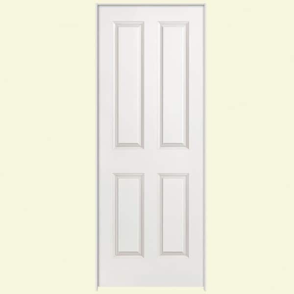 Masonite 32 in. x 80 in. 4-Panel Right-Handed Hollow-Core Smooth Primed Composite Single Prehung Interior Door