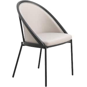 Urbane Modern Dining Chair, Contemporary Upholstered Kitchen Room Accent Side Chair with Metal Legs (Taupe)
