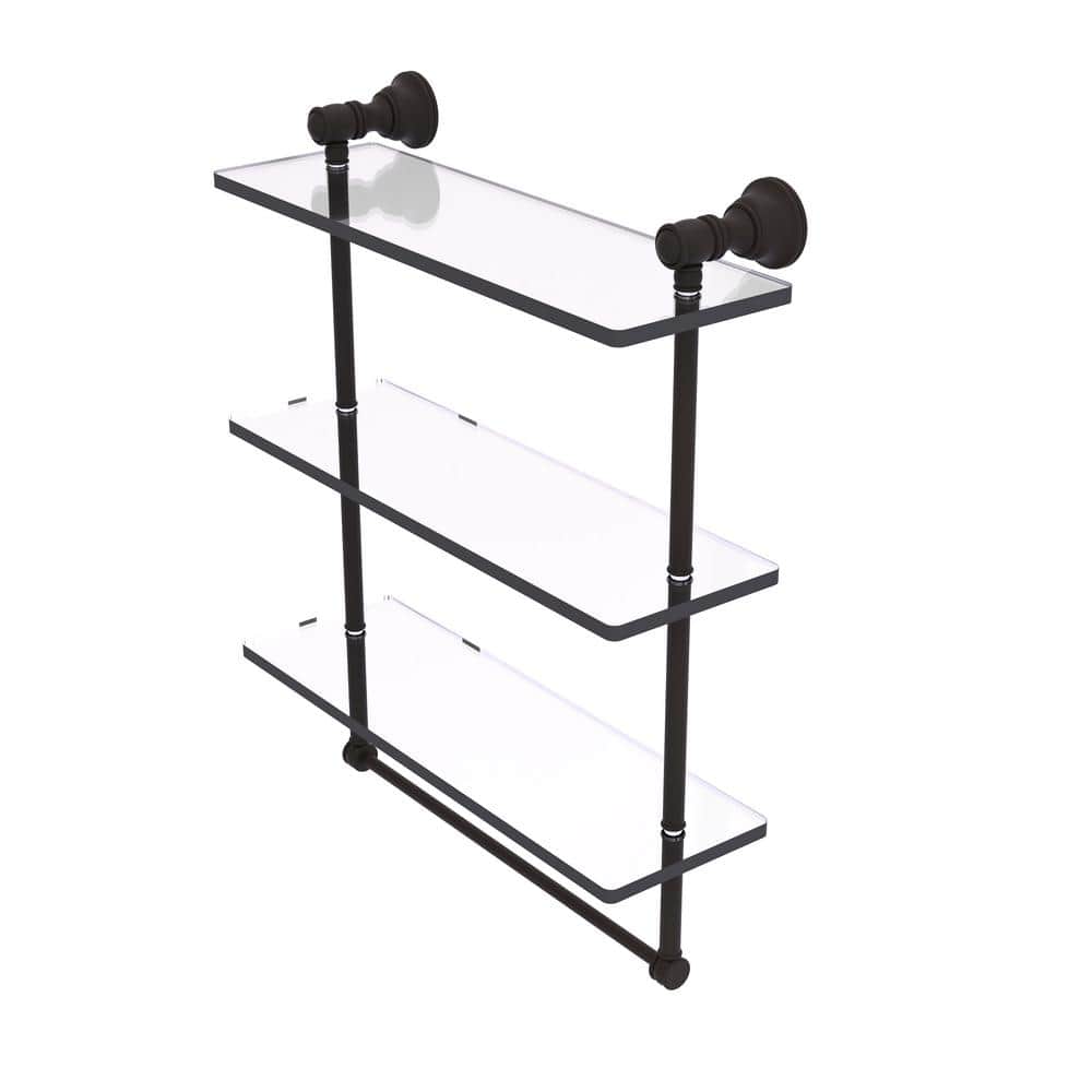 Allied Brass Carolina 16 in. Triple Glass Shelf with Towel Bar in Oil  Rubbed Bronze CL-5-16TB-ORB The Home Depot