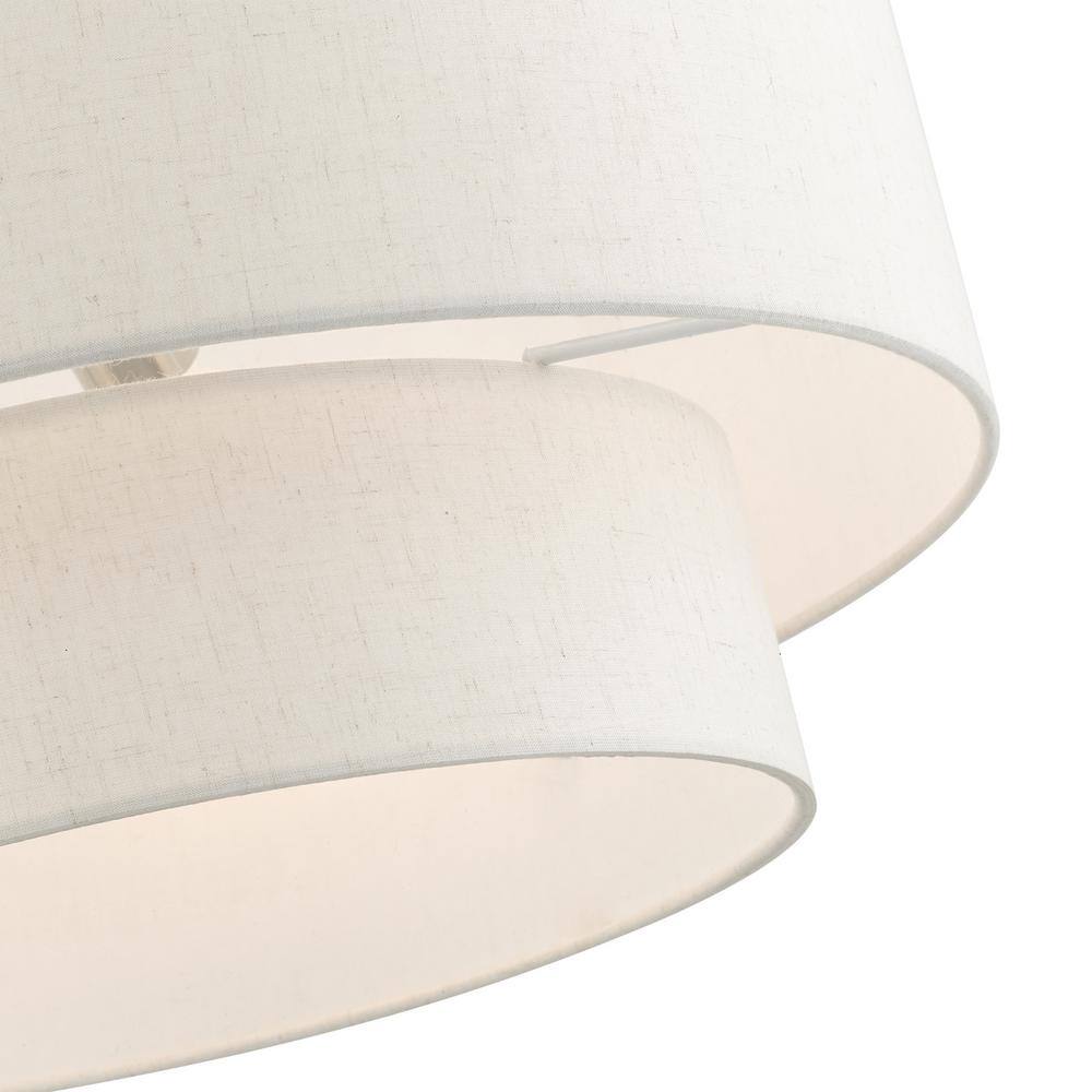 Contemporary Brushed Nickel 3-Light Indoor Drum Pendant