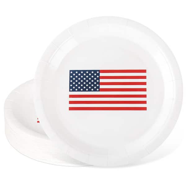 48-Pack 7-Inch Thanksgiving Turkey Paper Dessert Plates, Orange and Brown Disposable Party Tableware