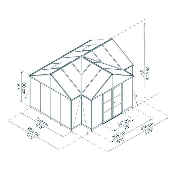 CANOPIA by PALRAM Triomphe 12 ft. x 15 ft. Black/Clear Garden