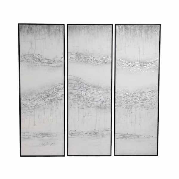 Liv & Skye 3-Piece Black Framed Abstract Contemporary Art Print 21 in. x 61 in.