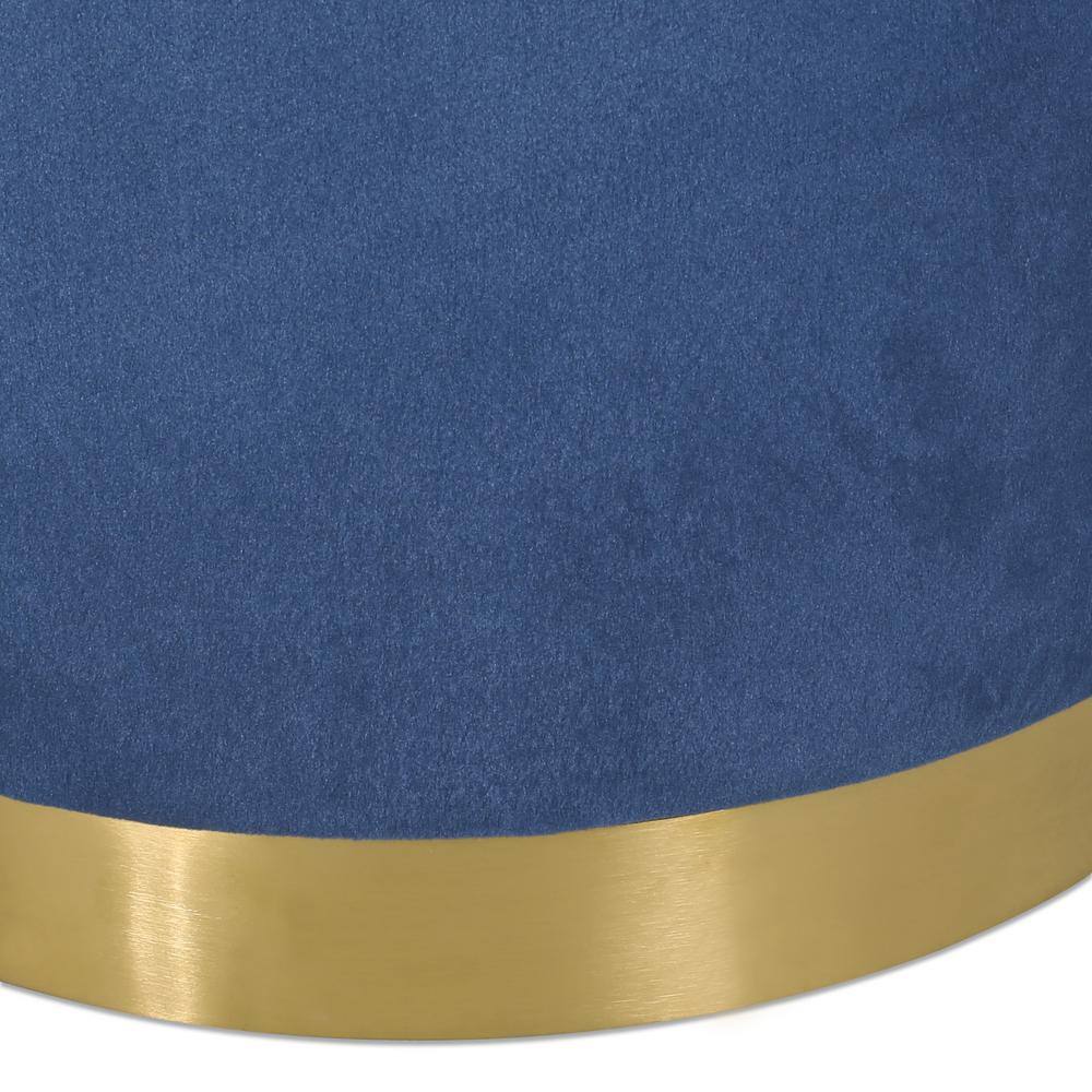 Cobalt and Copper Velvet Swivel Club Chair with Open Back