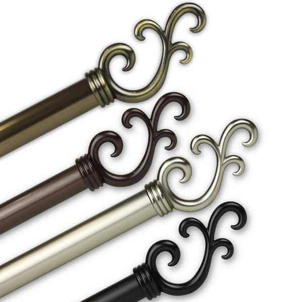 EMOH 18 in. to 28 in. Adjustable 13/16 in. Carolyn Single Curtain Rod in Cocoa