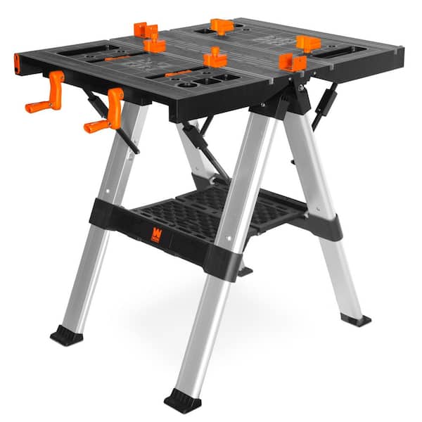 WEN 2-in-1 33 in. W x 25 in. D Folding Work Table and Sawhorse