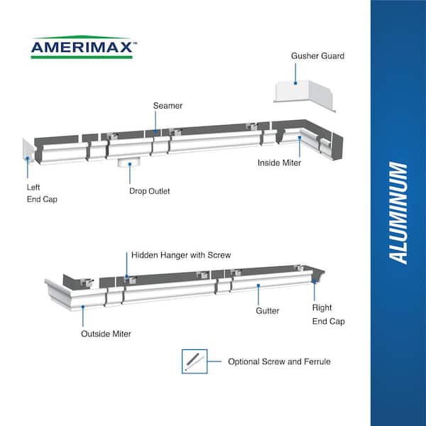 Amerimax Home Products - 2 in. x 3 in. White Aluminum Downspout A-Elbow