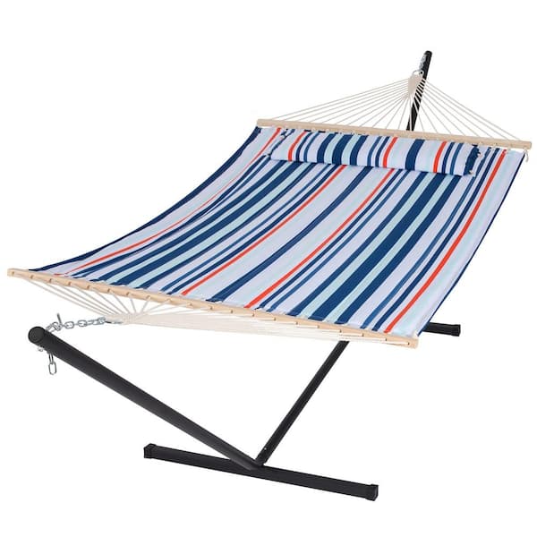 Oyezvary 12 ft. Heavy Duty Stainless Steel, Hammock Stand, Green and Blue