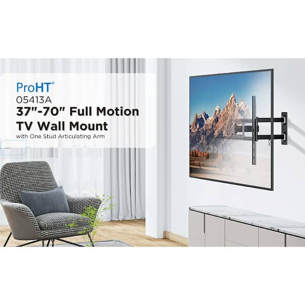  INLAND 37-70 inch TV Wall Mount (5336-A) Tilt with 8 Degree for  TV Flat Panel/LED/LCD, Max Load 77 lbs for Samsung, Sony, Panasonic, LG,  Toshiba, etc. TV. Power by ProHT Black