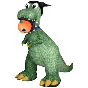 7.5 ft. Tall Halloween Inflatable Animated Airblown-Head Turning-T-Rex Dinosaur with JOL
