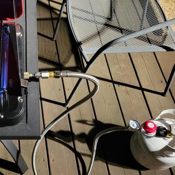 0-30 PSI Adjustable High Pressure Propane Regulator Conversion Kit with Gauge and 5 ft. Stainless Braided Hose