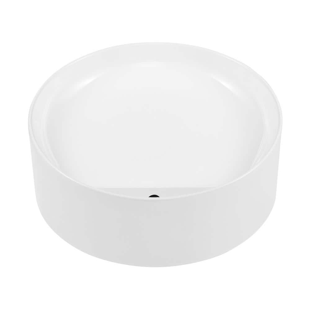 Beau 16.5" Glossy White Ceramic Round Vessel Sink