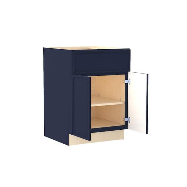 Home Decorators Collection Franklin 24 in. W x 24 in. D x 34.5 in. H Assembled Plywood Base Kitchen Cabinet in Vessel Blue with Soft Close