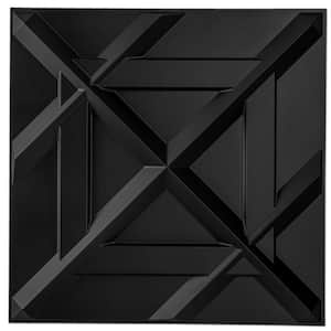 1/16 in. x 19.7 in. x 19.7 in. Black 3D PVC Wall Panel, Decorative Wall Tile in (32 sq. ft./Box)
