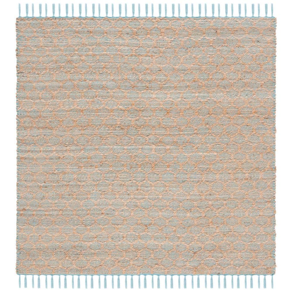 Cape Cod 6 ft. x 6 ft. Light Blue/Natural Trellis Lattice Square Area Rug price history on PriceWatchPro