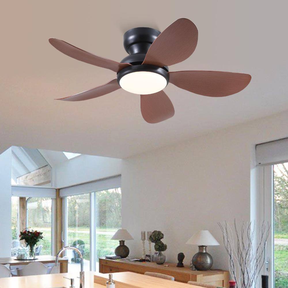Low-profile Black Reversible DC Dimmable LED Ceiling Fan with Light, Remote Control, and App price history on PriceWatchPro