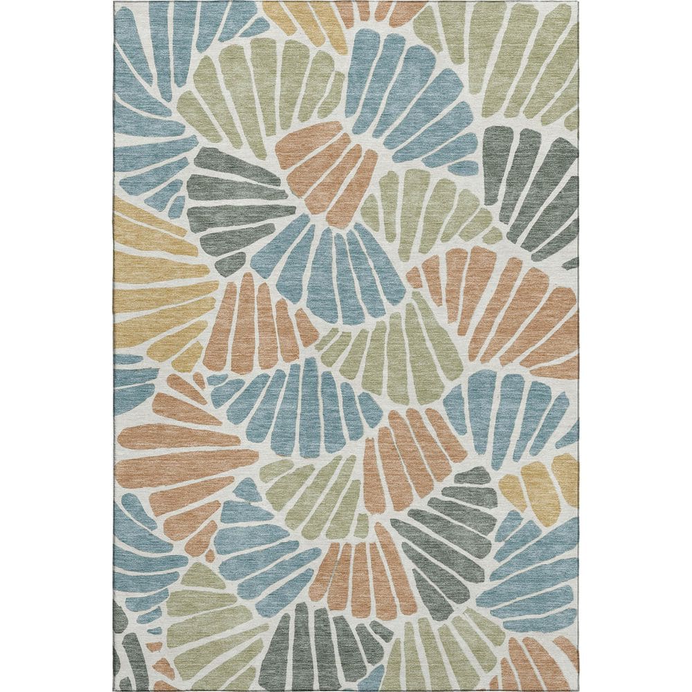 Mayfield Premium Machine Washable Abstract AMF2384 Seafoam 8 ft. x 10 ft. Area Rug price history on PriceWatchPro
