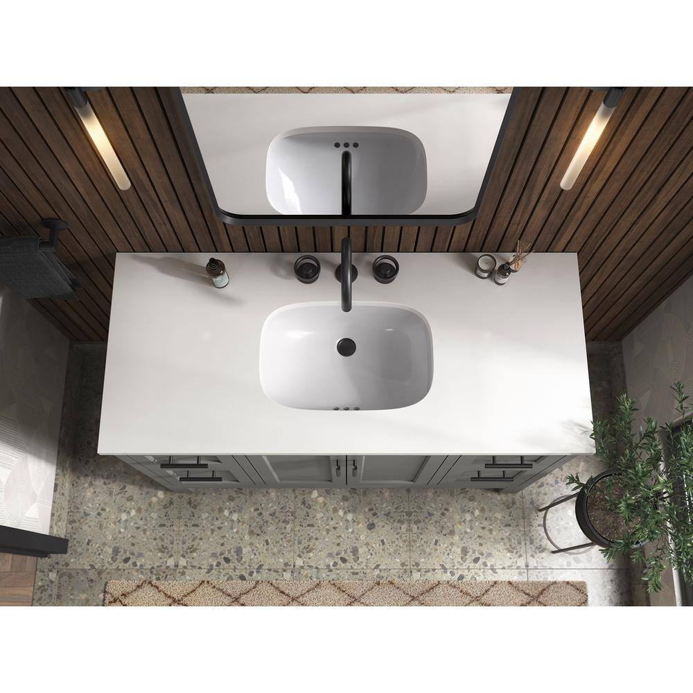 Quo 48'' Mohair Gray Bathroom Vanity with Quartz Top