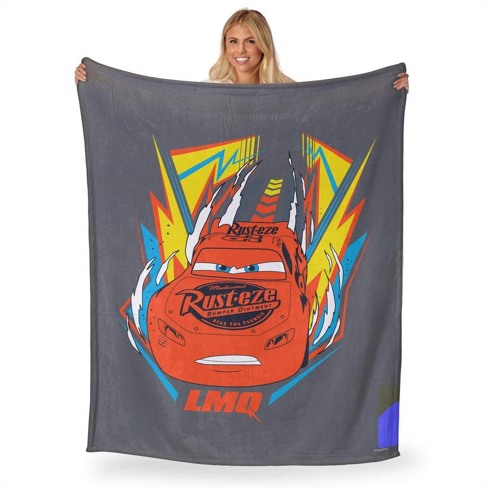 Disney Pixar Cars Gray and Red Sherpa Throw Blanket