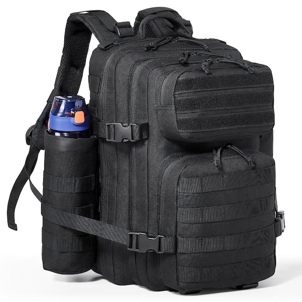 VEVOR Tactical Backpack, 16.54 in. Black Backpack Tactical with Molle Design and 3-Compartments, Army Assault Pack Bag