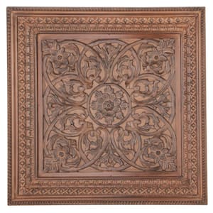 Brown Wood Traditional 47 in. x 47 in. Wood Wall Decor
