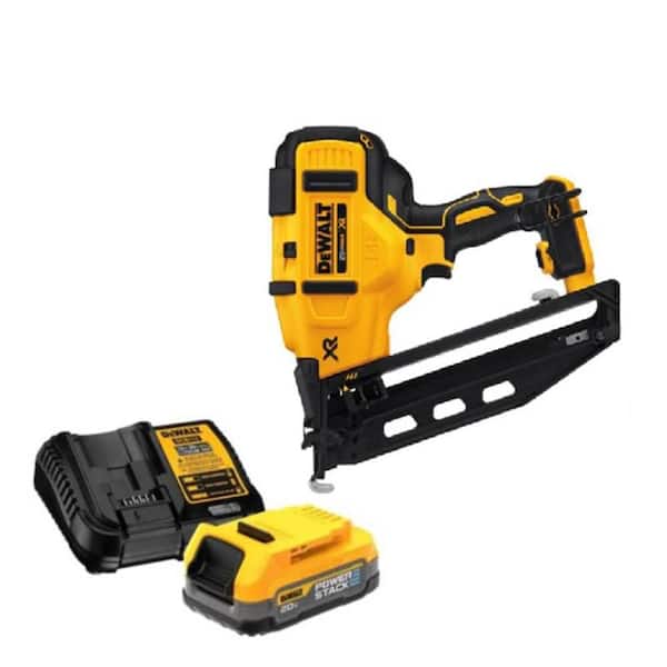 20V MAX XR Lithium-Ion 16-Gauge Cordless Angled Finish Nailer with 1.7Ah Battery Pack and Charger