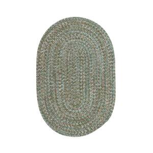 Carrington Tweed Light Blue 11 ft. x 14 ft. Oval Indoor/Outdoor Area Rug
