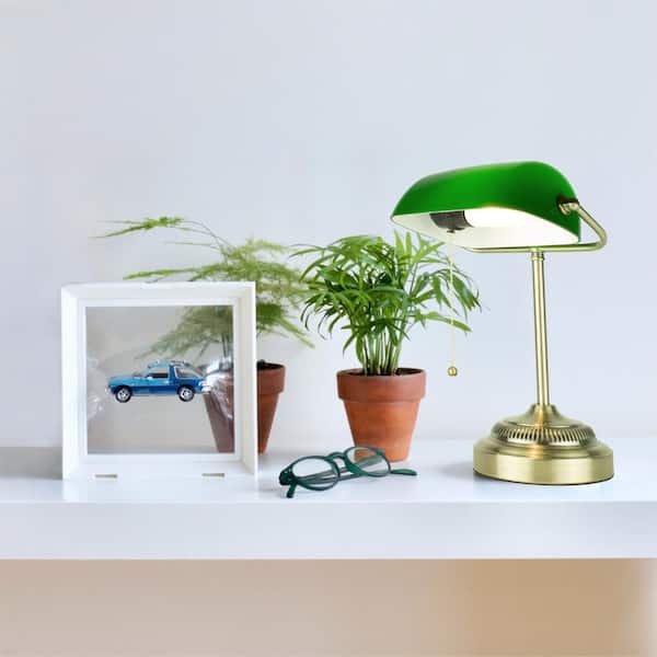 Banker Lamp, Adjustable Height, Vintage, Art Deco Lamp, Green Shade, Desk  Lamp, for Office, 