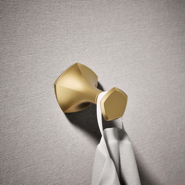 Occasion Knob Robe Hook in Vibrant Brushed Moderne Brass