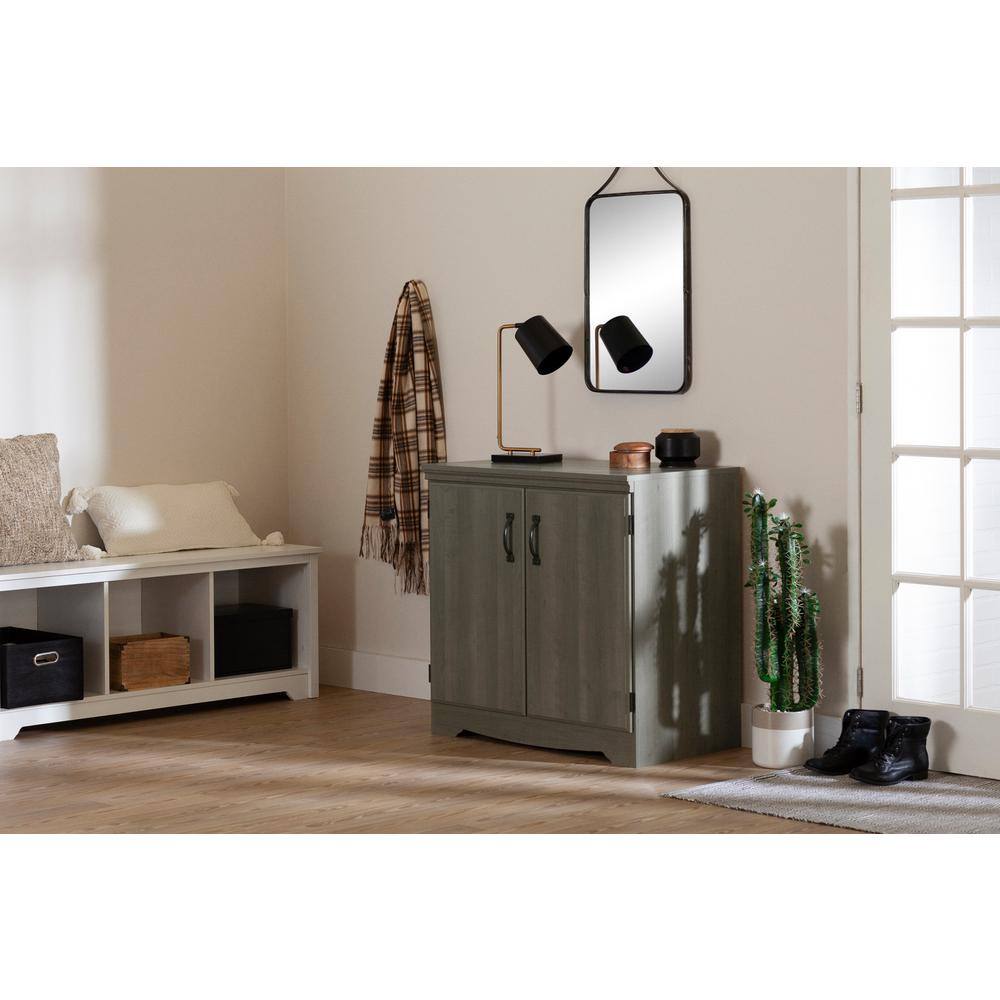 Gray Maple Freestanding Storage Cabinet with Adjustable Shelving