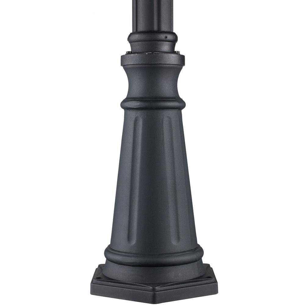 Classical Black Cast Aluminum 98" Outdoor Lamp Post with Clear Glass