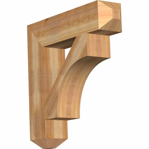 Ekena Millwork 6 in. x 28 in. x 28 in. Western Red Cedar Westlake Craftsman Rough Sawn Bracket