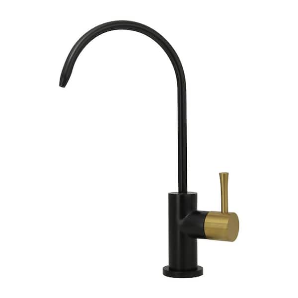 Akicon 1-Handle Black and Gold Drinking Fountain Water Faucet