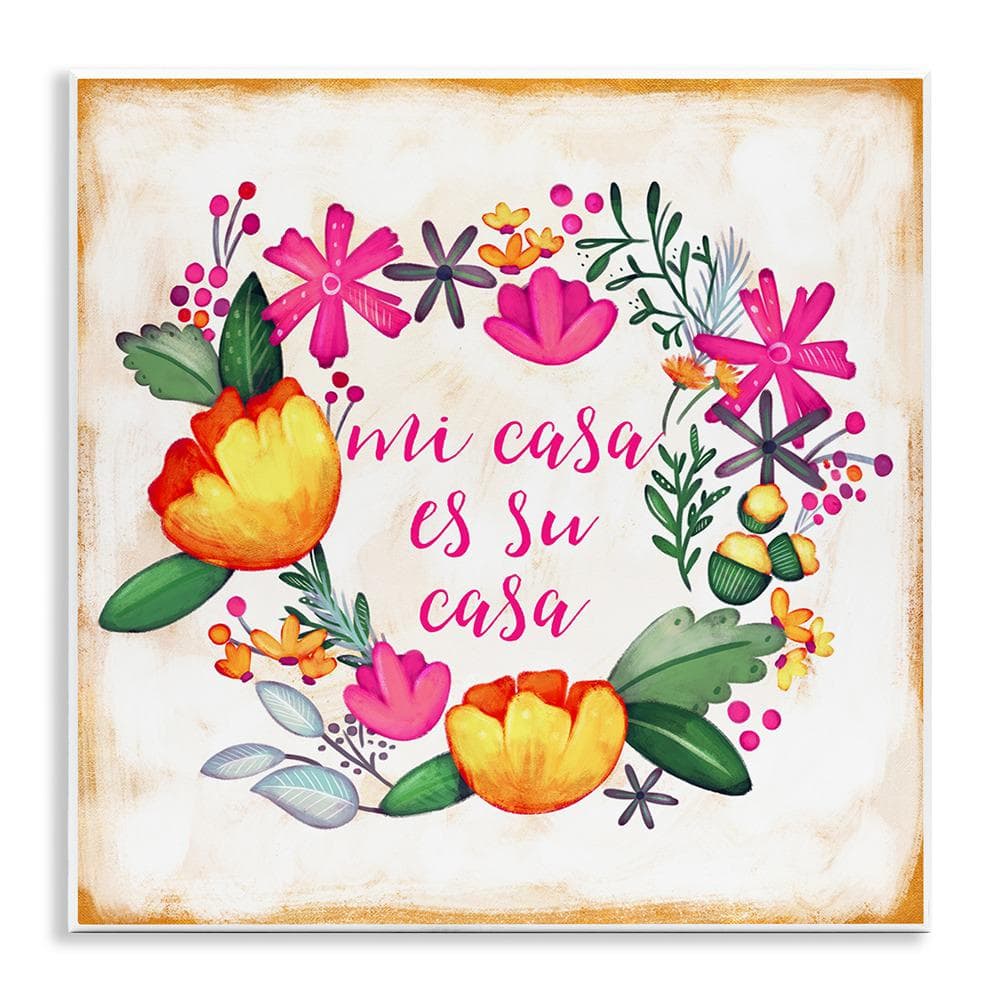 Floral My House Your House by Josefina Unframed Wall Plaque Typography Graphic Art Print 12 in. x 12 in. price history on PriceWatchPro