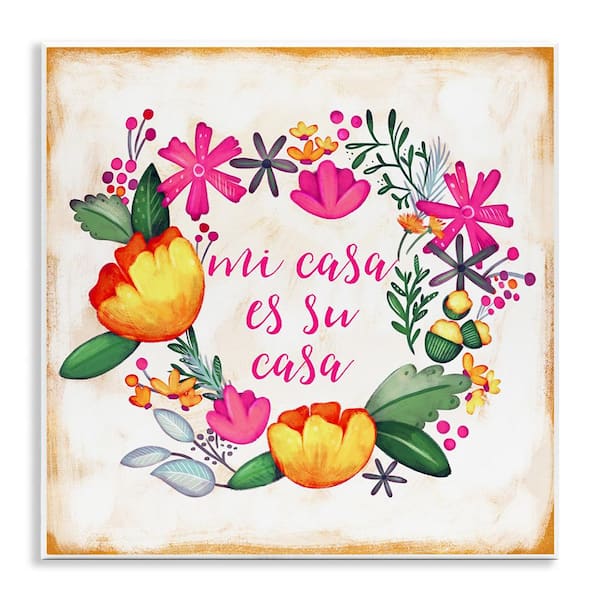 Stupell Industries Floral My House Your House by Josefina Unframed Wall Plaque Typography Graphic Art Print 12 in. x 12 in.