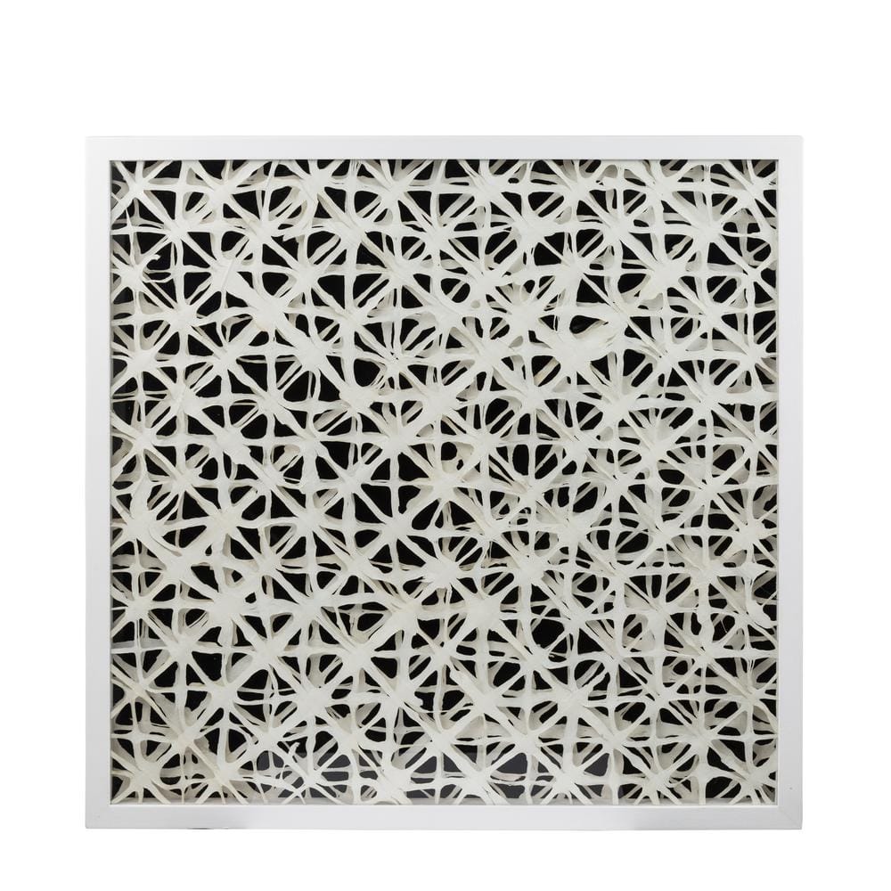 Modern Abstract Black and White Framed Wall Art 26.4"