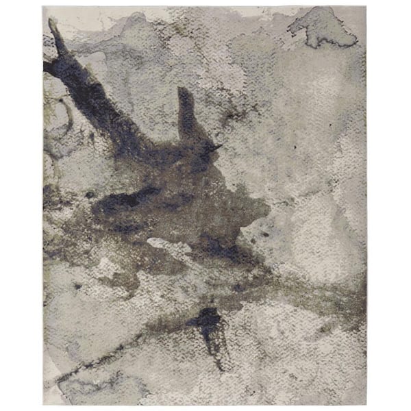 12 ft. x 15 ft. Taupe Brown And Black Abstract Area Rug