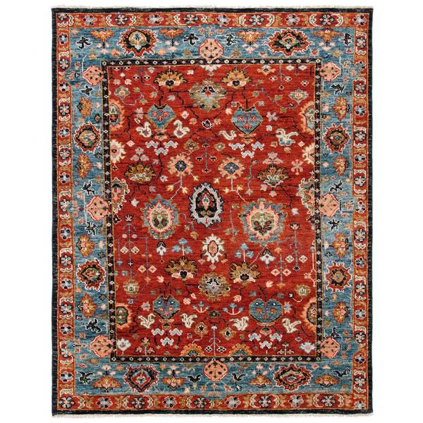 Samarkand 8 ft. x 10 ft. Red/Blue Persian SRK117Q Area Rug