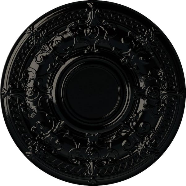Ekena Millwork 33-7/8 in. x 1-3/8 in. Dauphine Urethane Ceiling Medallion (Fits Canopies up to 13-1/4 in.), Black Pearl