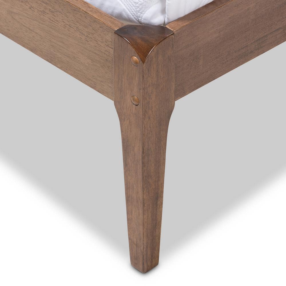 Clifford Mid-Century Full Platform Bed with Tufted Upholstered Headboard