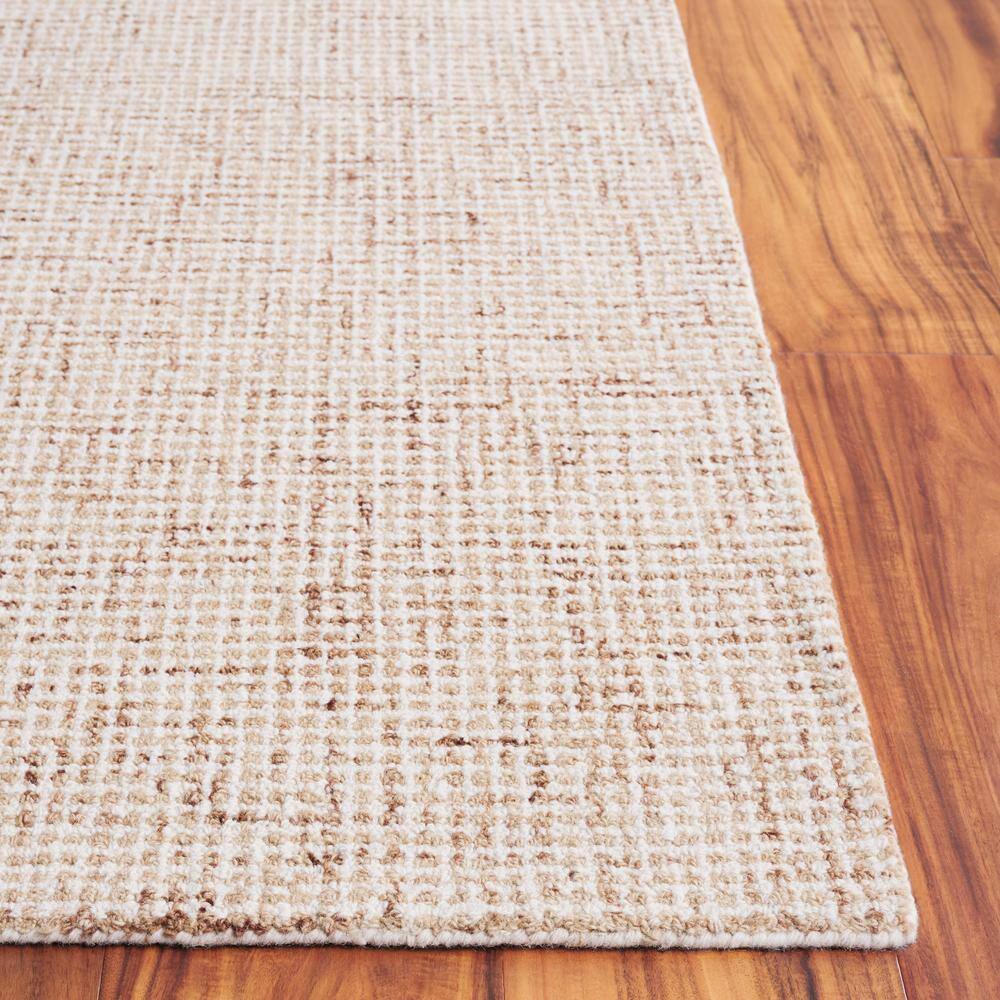 Rust and Ivory Rectangular Handmade Tufted Wool Area Rug 5x8