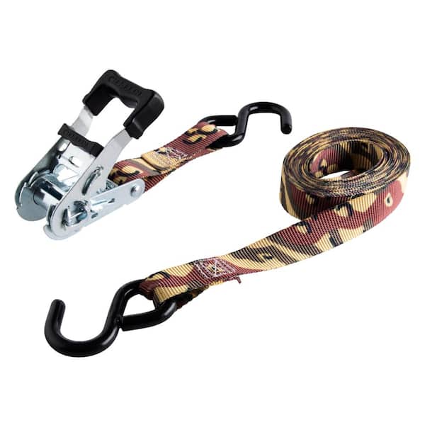 Keeper Tie Down 1 in. x 12 ft. 500 lbs. Green Camo Ratchet Tie Down Strap  (2-Pack) 47320 - The Home Depot