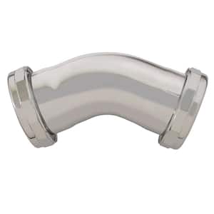 1-1/4 in. 45 Degree 22 Gauge Chrome Plated Brass Double Slip-Joint Elbow for Lavatory Drainage