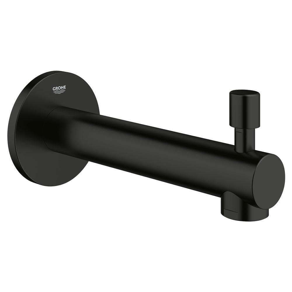 Matte Black Wall Mounted Tub Spout with Diverter