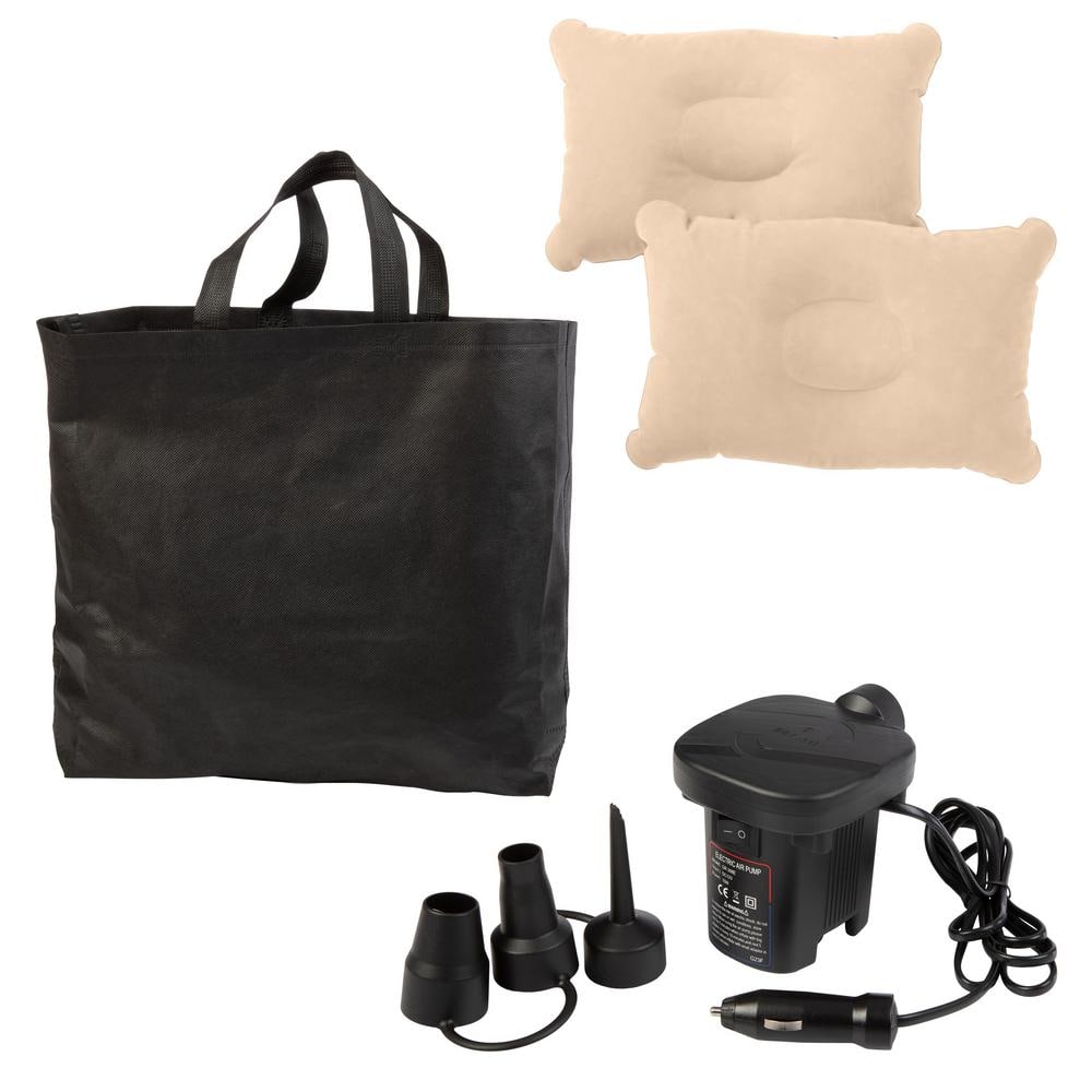 Beige Inflatable Car Air Mattress with Pump and Pillows