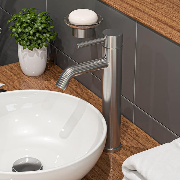 ALFI BRAND AB1023-BN Single Hole Single-Handle Bathroom Faucet in Brushed Nickel