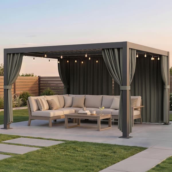 WNP 12 ft. x 20 ft. Universal Outdoor Privacy Curtains, Gazebo