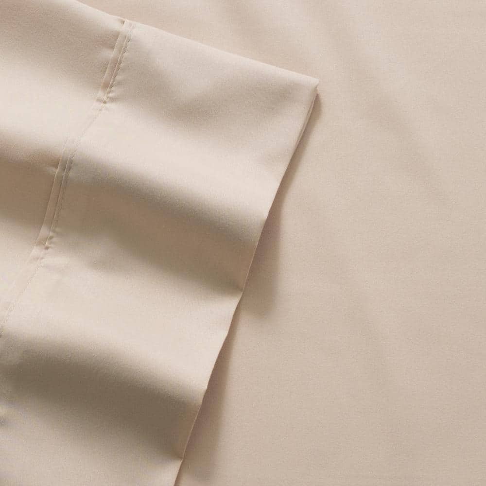 Beige Queen Microfiber Deep Pocket 6-Piece Sheet Set
