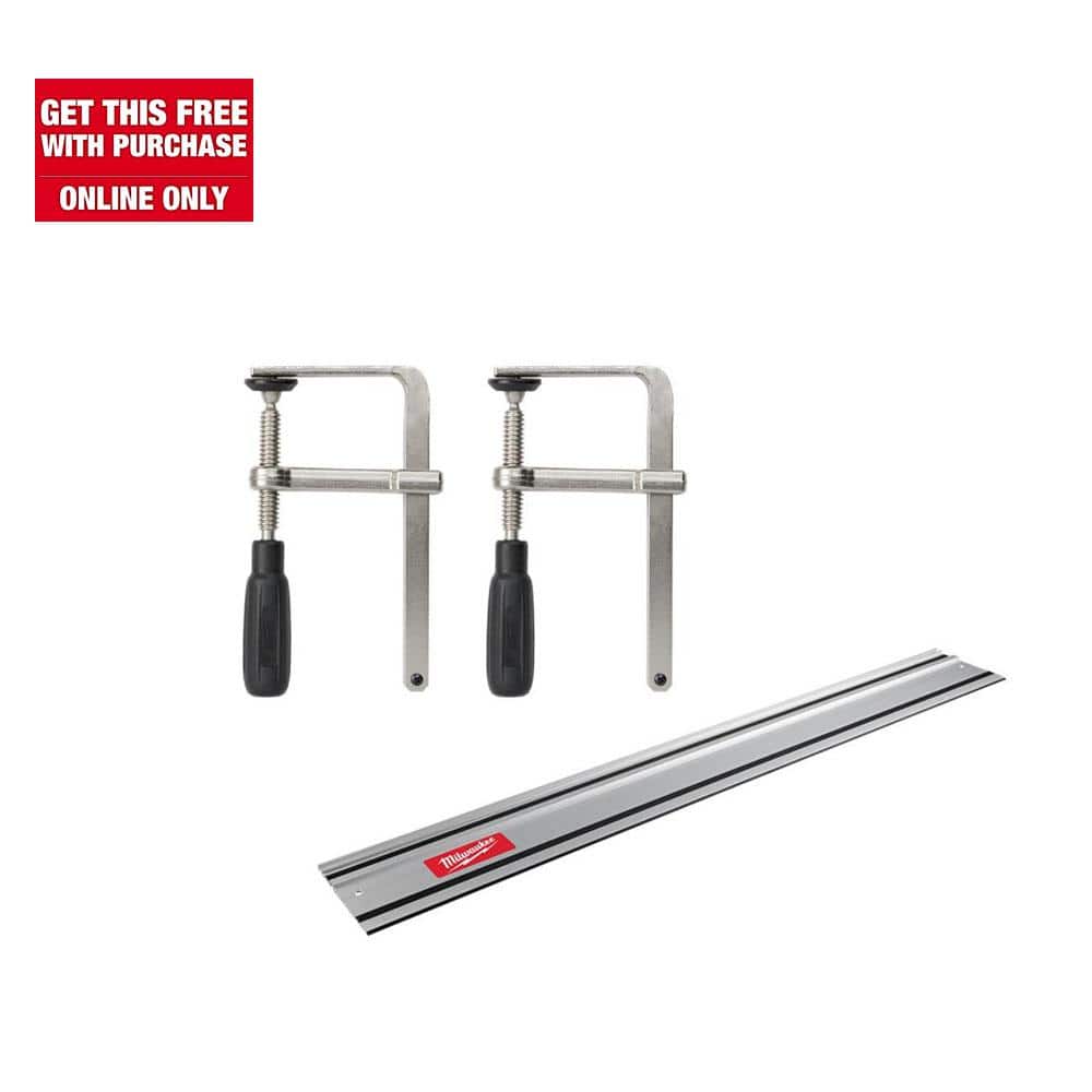 Milwaukee M18 FUEL 18V Lithium-Ion Brushless Cordless Track Clamps for Plunge Track Saw with 55 in. Track Saw Rail
